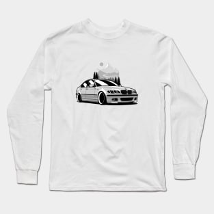 White E46 Sedan Mountains Long Sleeve T-Shirt